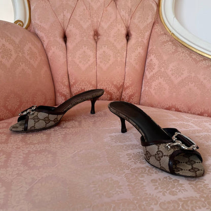 Gucci mules kitten heels