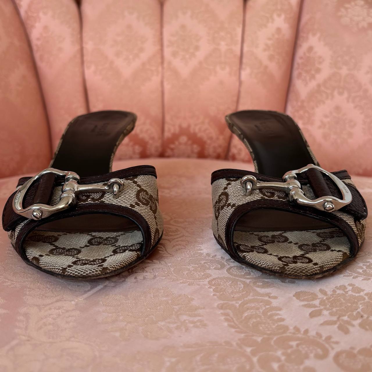 Gucci mules kitten heels
