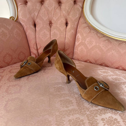 Prada suede kitten heels SS2002
