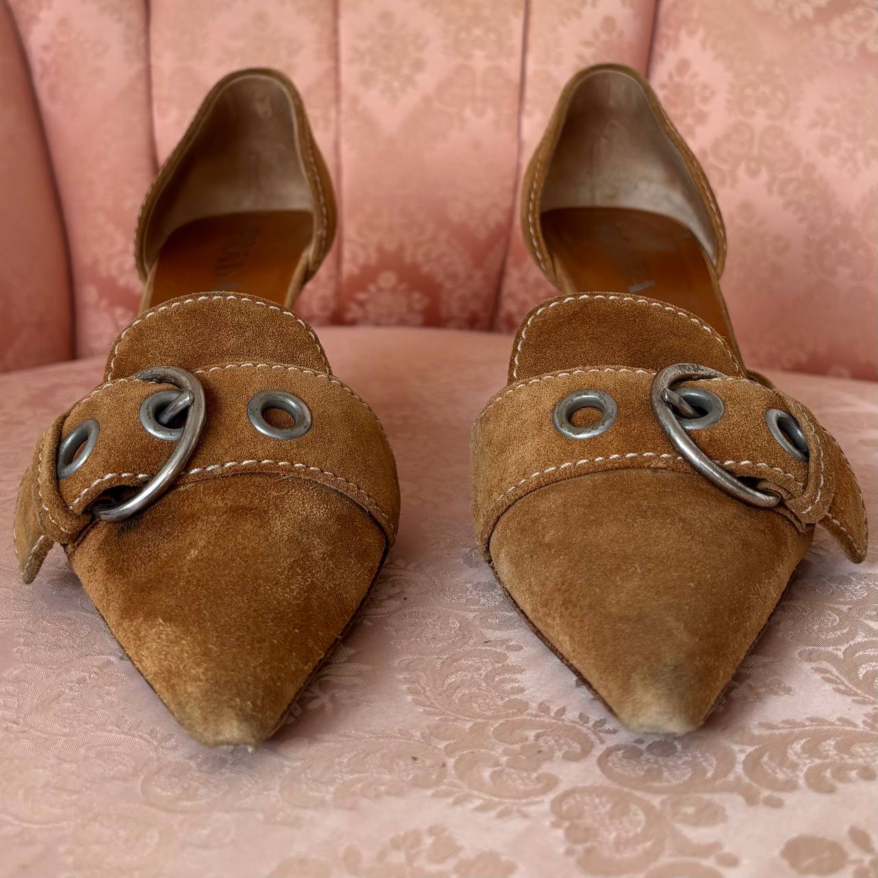 Prada suede kitten heels SS2002