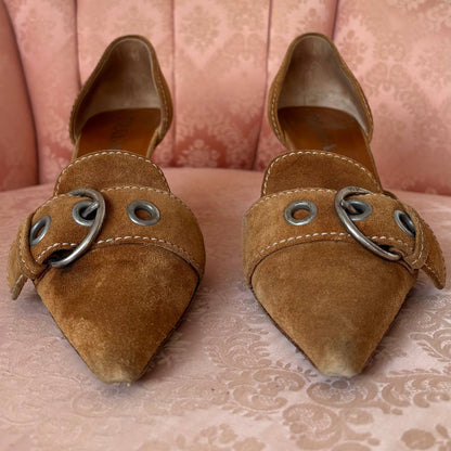 Prada suede kitten heels SS2002