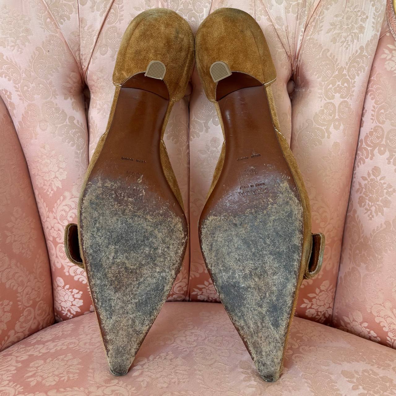 Prada suede kitten heels SS2002