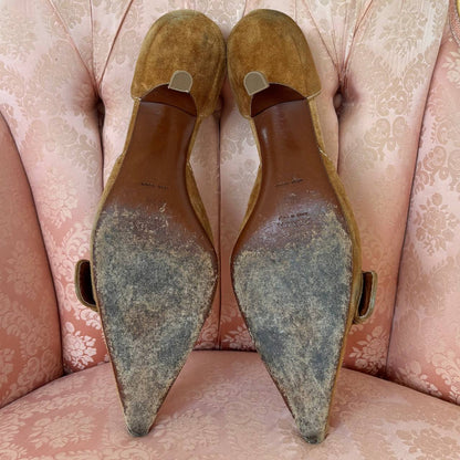 Prada suede kitten heels SS2002