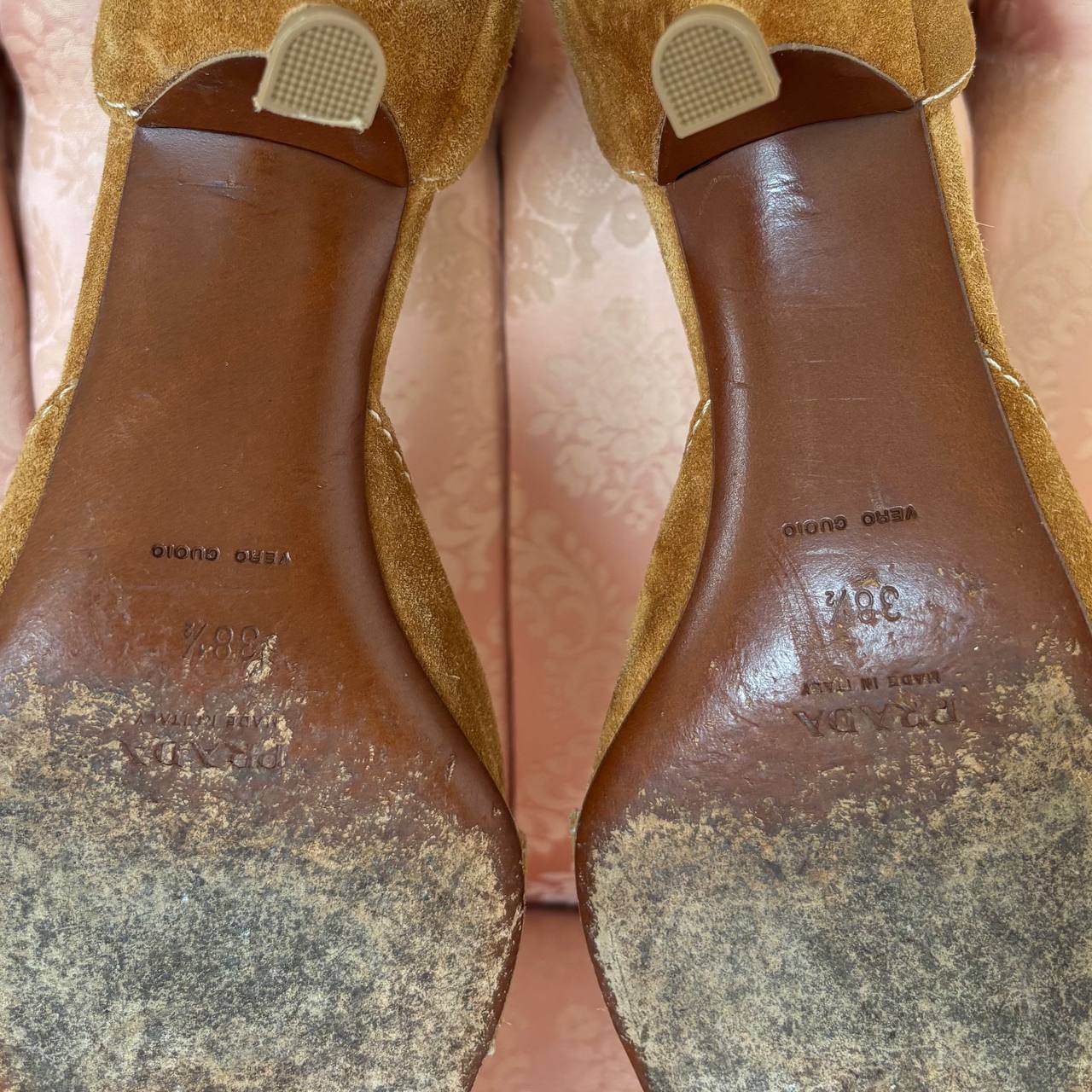 Prada suede kitten heels SS2002