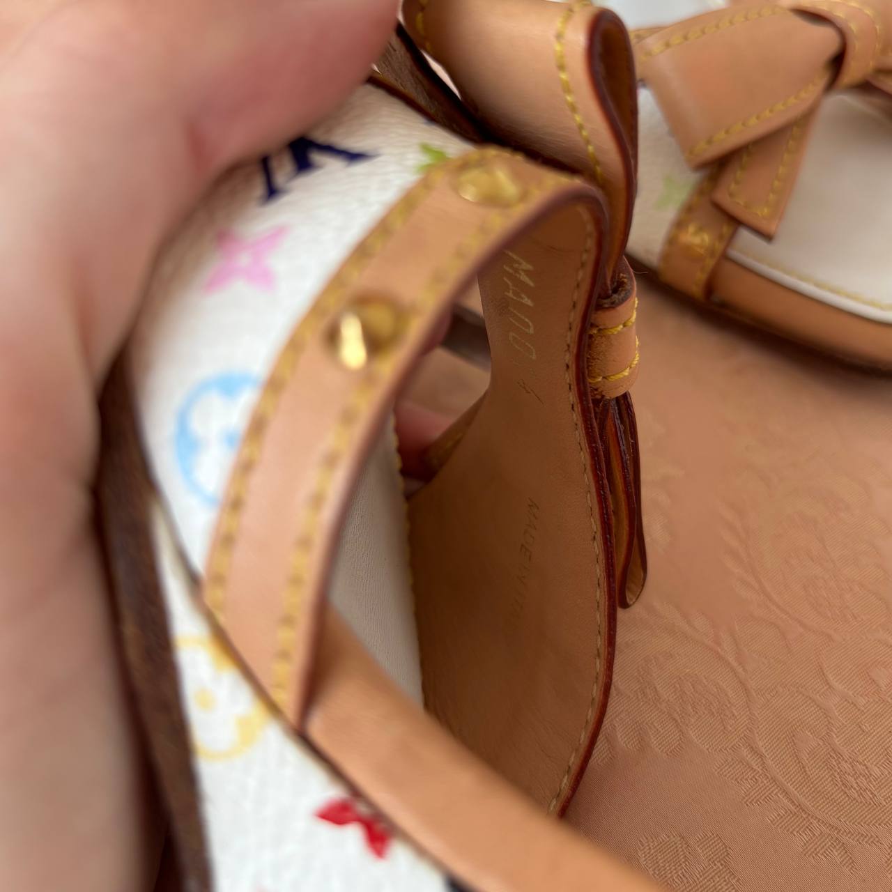 Louis Vuitton monogram white wedges