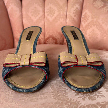 Louis Vuitton monogram denim mules