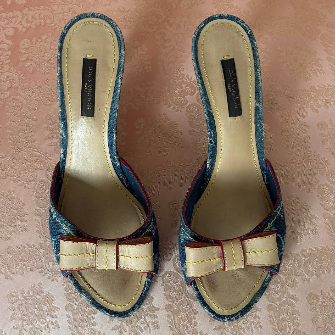 Louis Vuitton monogram denim mules
