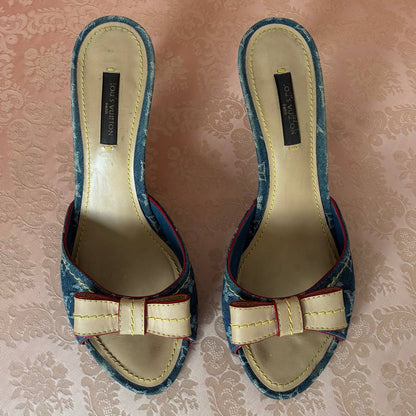 Louis Vuitton monogram denim mules