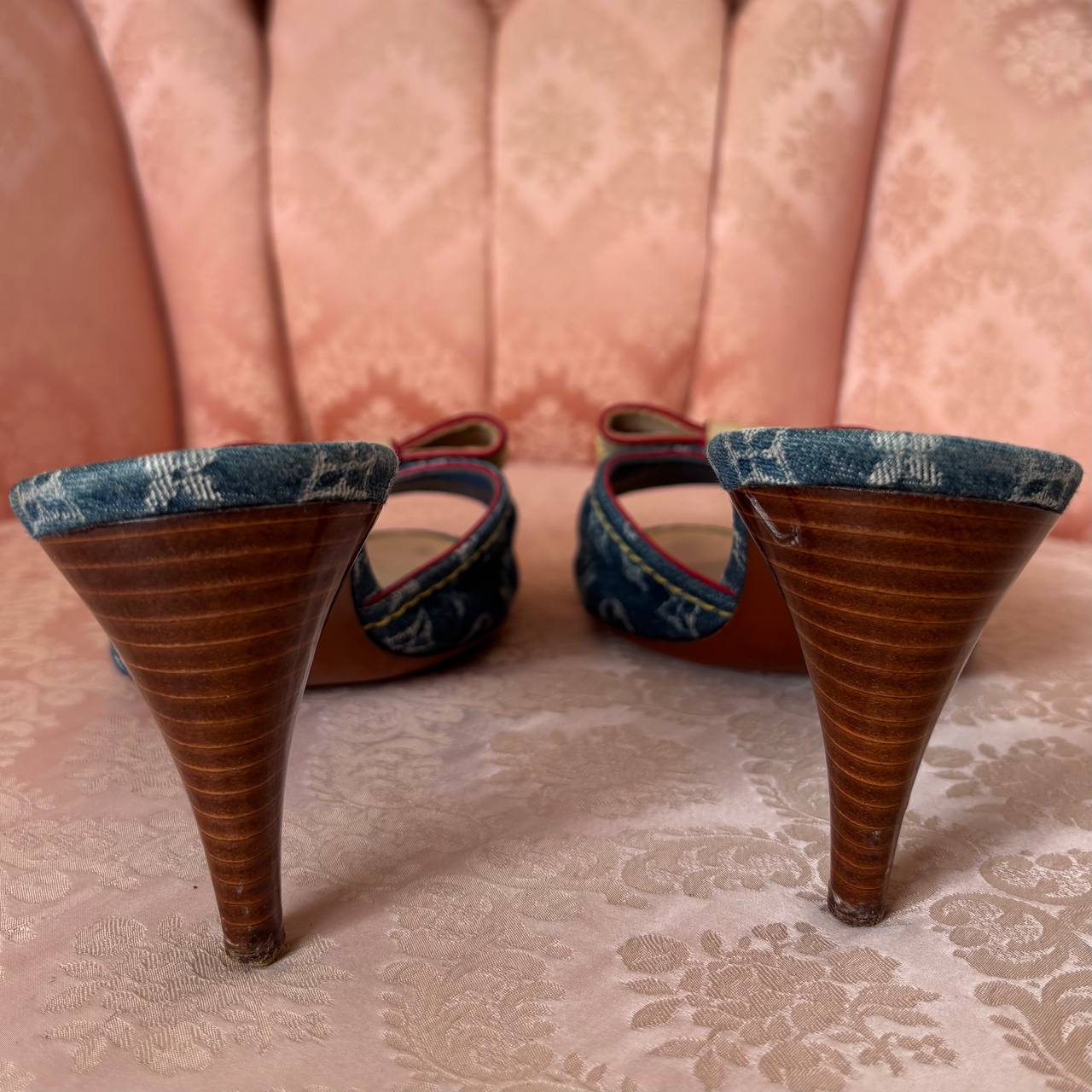 Louis Vuitton monogram denim mules
