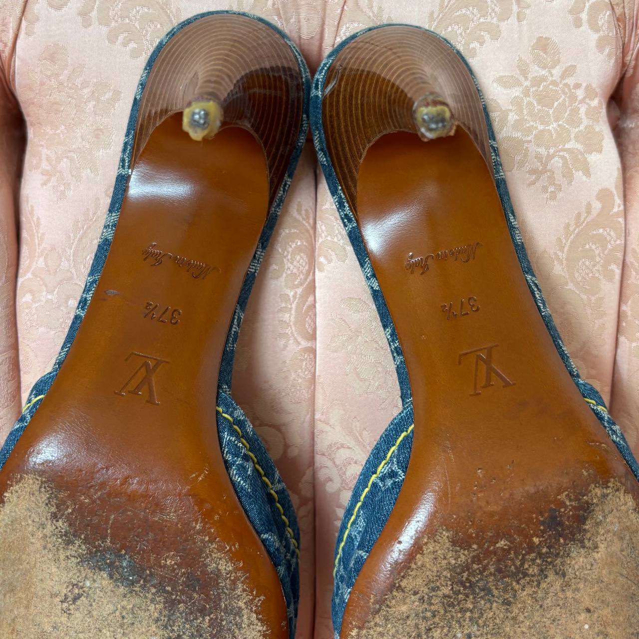Louis Vuitton monogram denim mules