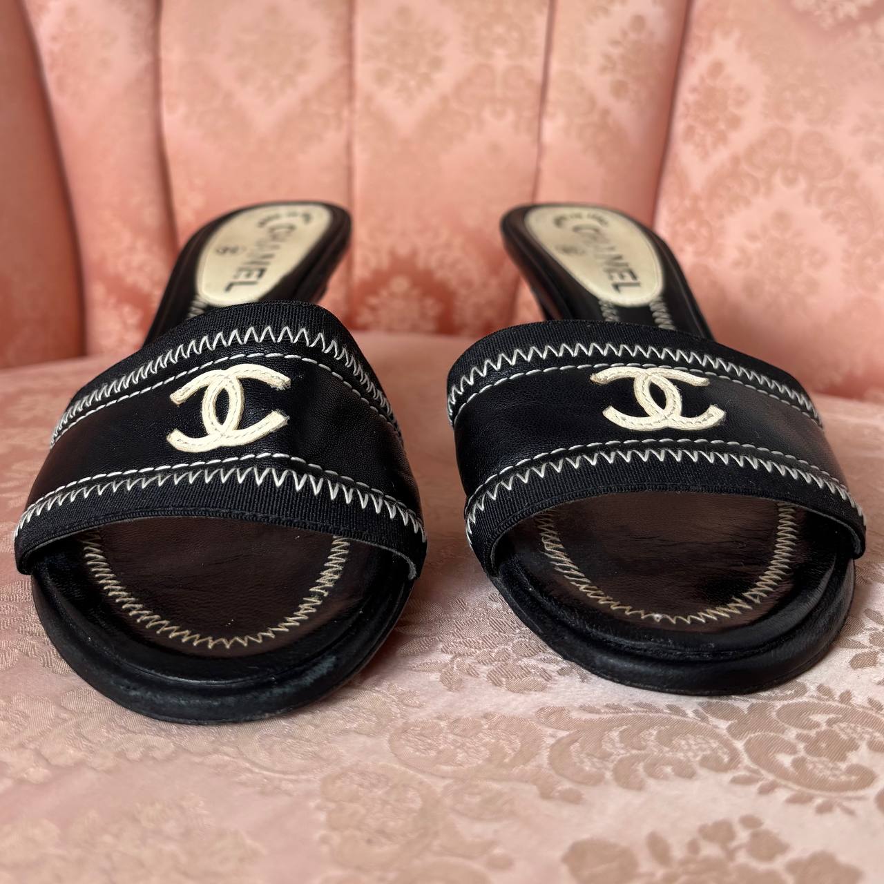 Chanel mules with interlocking CC logo