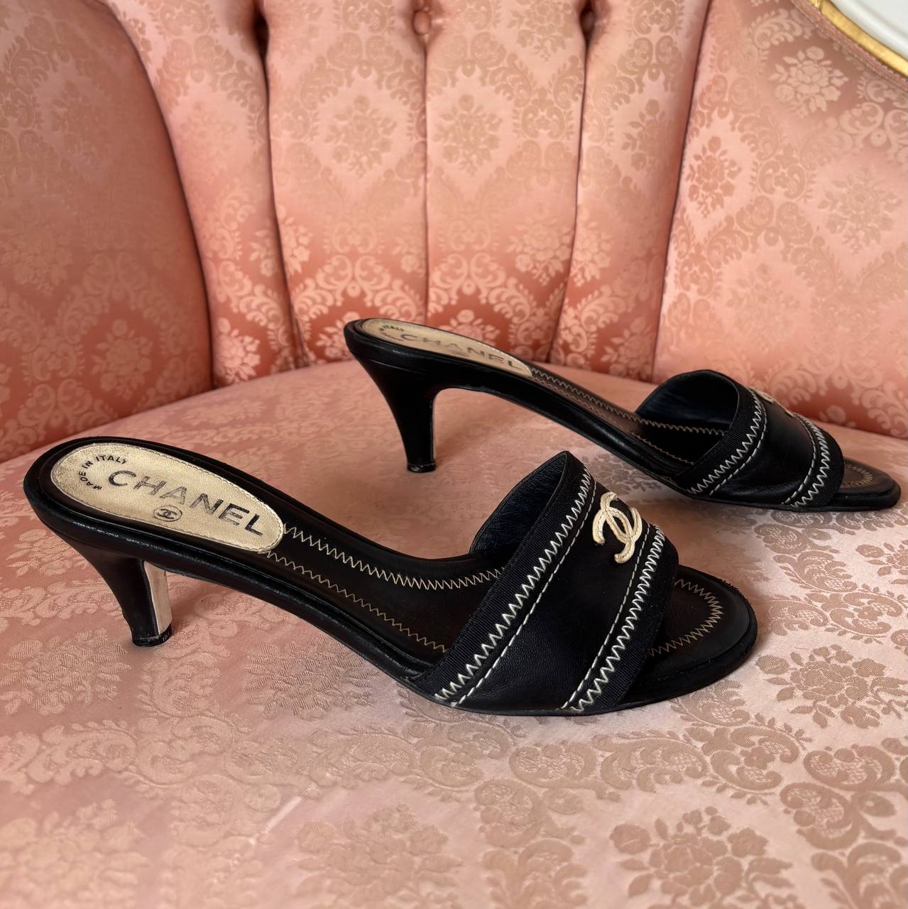 Chanel mules with interlocking CC logo