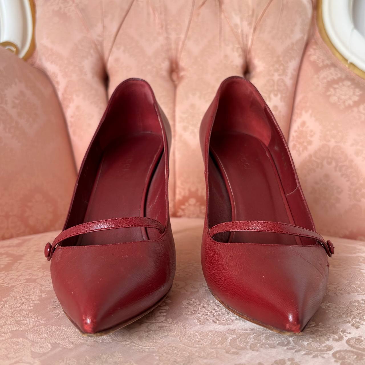 Gucci cherry red Mary Jane stiletto pumps