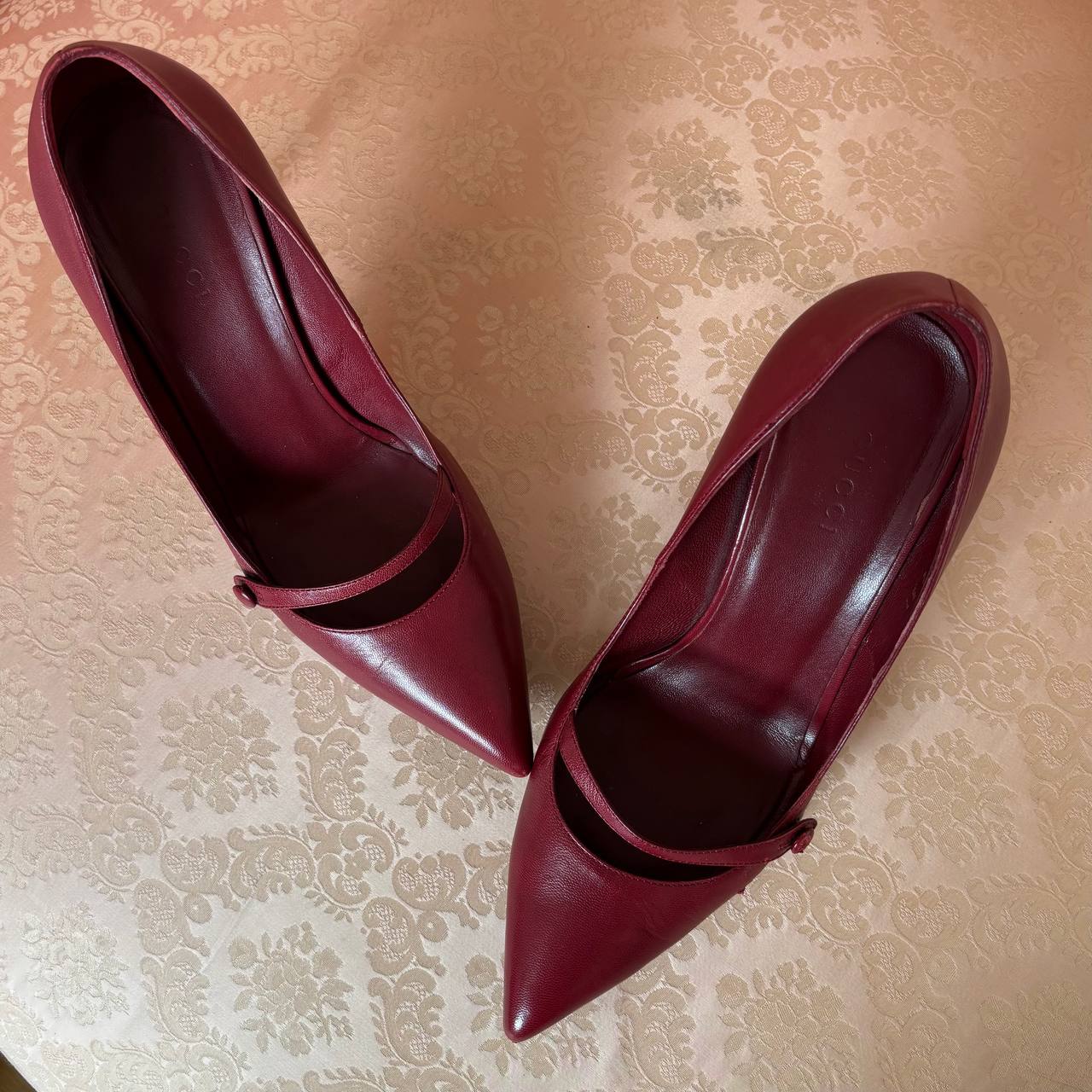 Gucci cherry red Mary Jane stiletto pumps