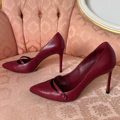 Gucci cherry red Mary Jane stiletto pumps