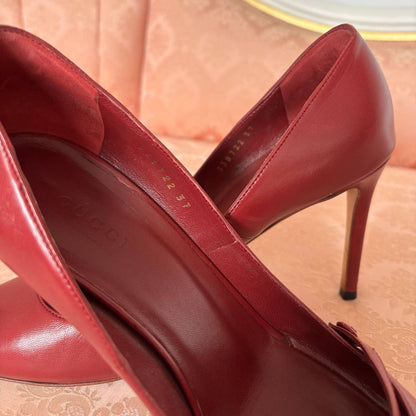 Gucci cherry red Mary Jane stiletto pumps