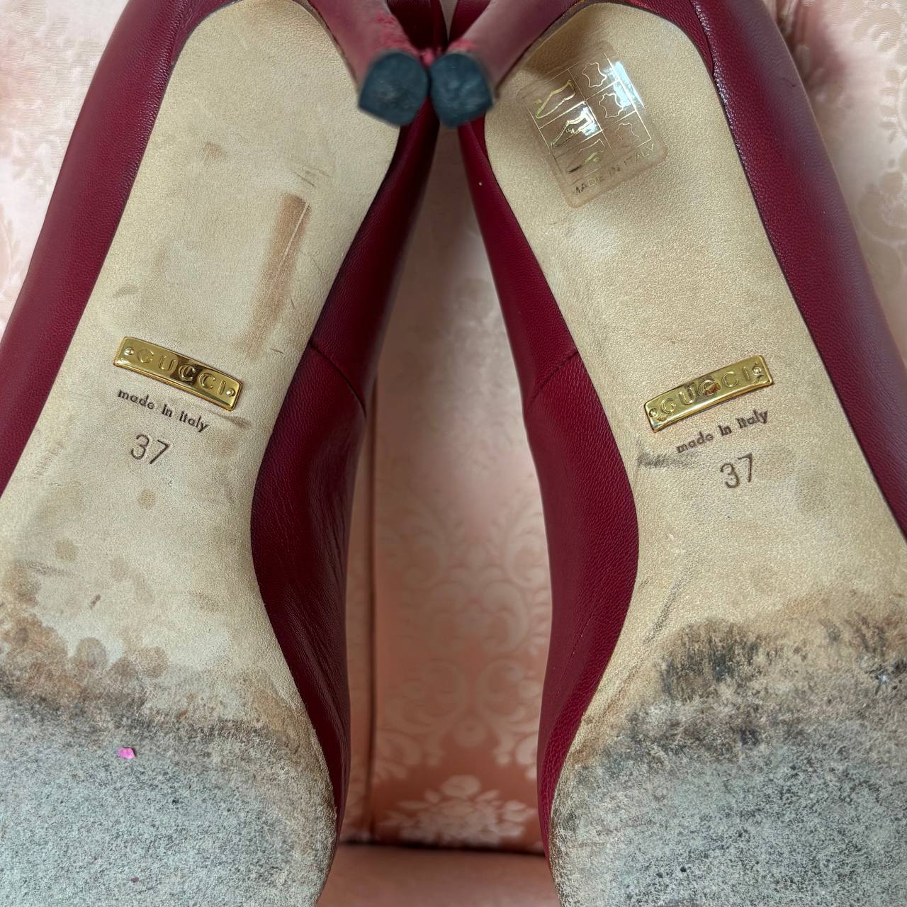 Gucci cherry red Mary Jane stiletto pumps