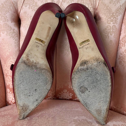 Gucci cherry red Mary Jane stiletto pumps