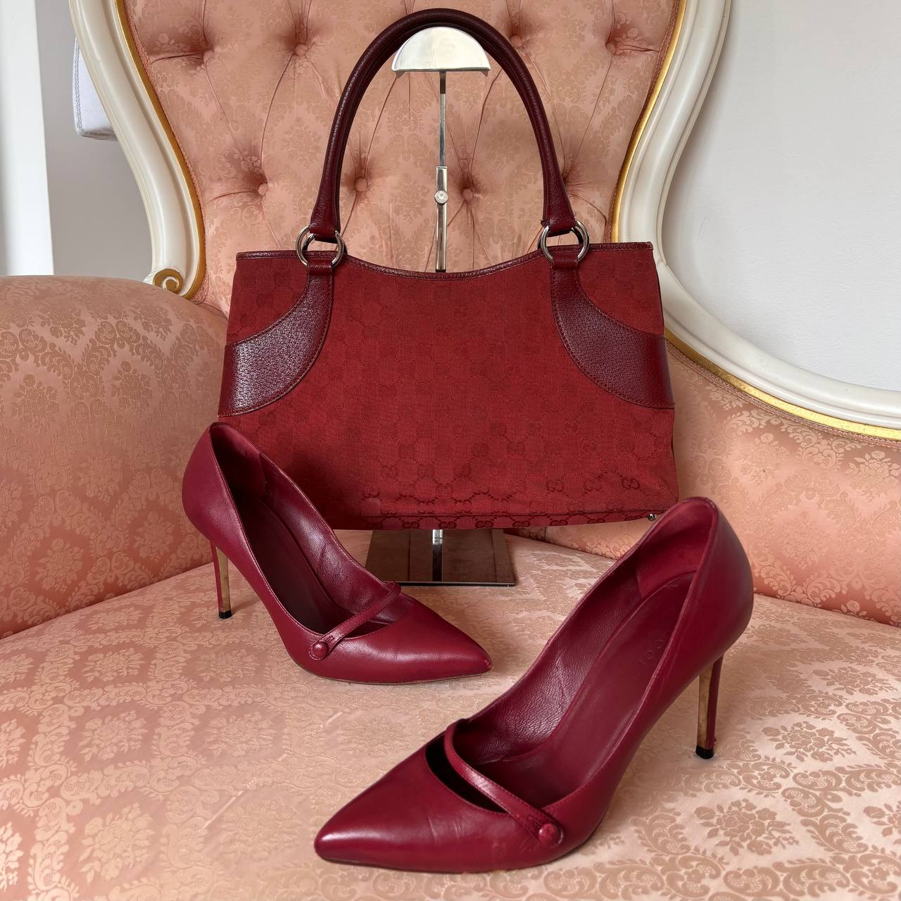 Gucci cherry red Mary Jane stiletto pumps