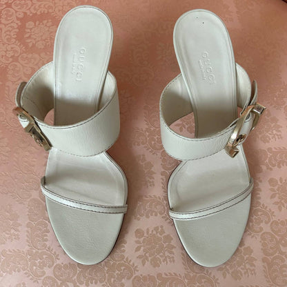 Gucci Ascot sandals in ecru white