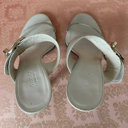 Gucci Ascot sandals in ecru white