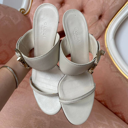 Gucci Ascot sandals in ecru white