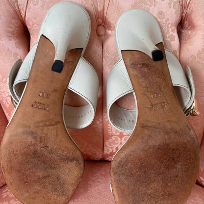 Gucci Ascot sandals in ecru white