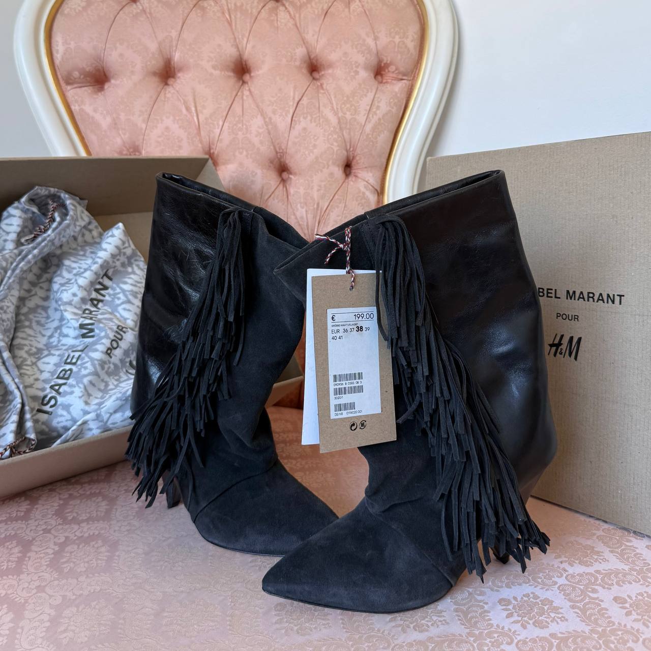 Isabel Marant pour H&M 2013 fringe ankle boots