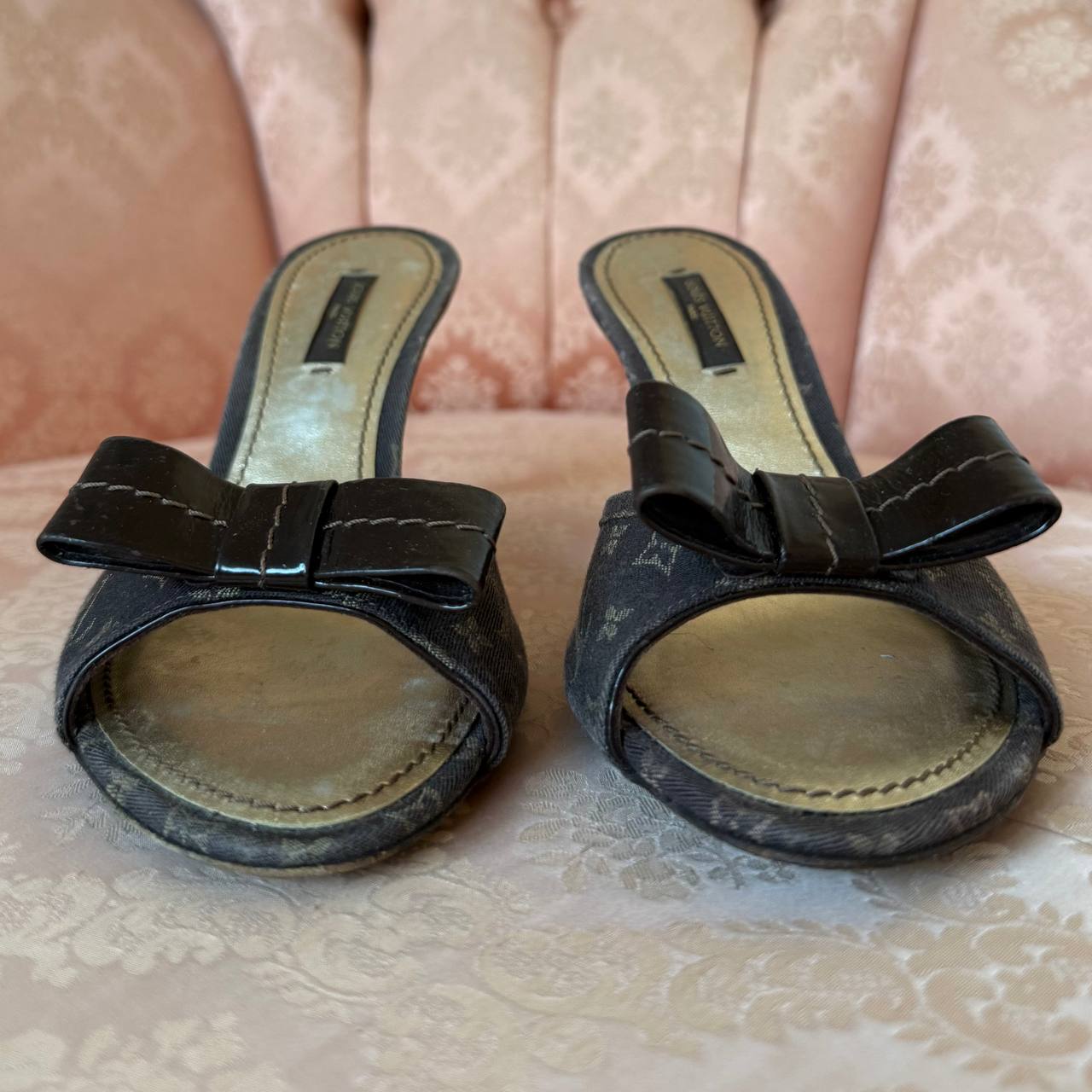 Louis Vuitton monogram mules in chocolate brown