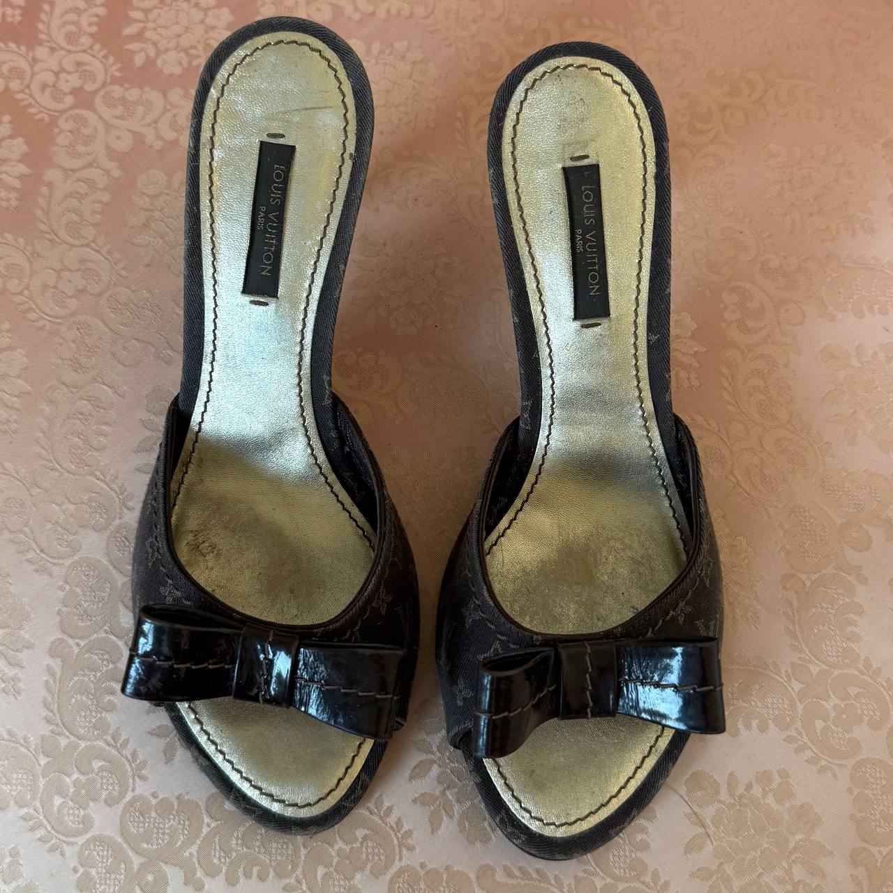 Louis Vuitton monogram mules in chocolate brown