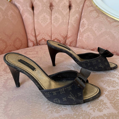 Louis Vuitton monogram mules in chocolate brown