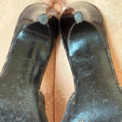 Louis Vuitton monogram mules in chocolate brown