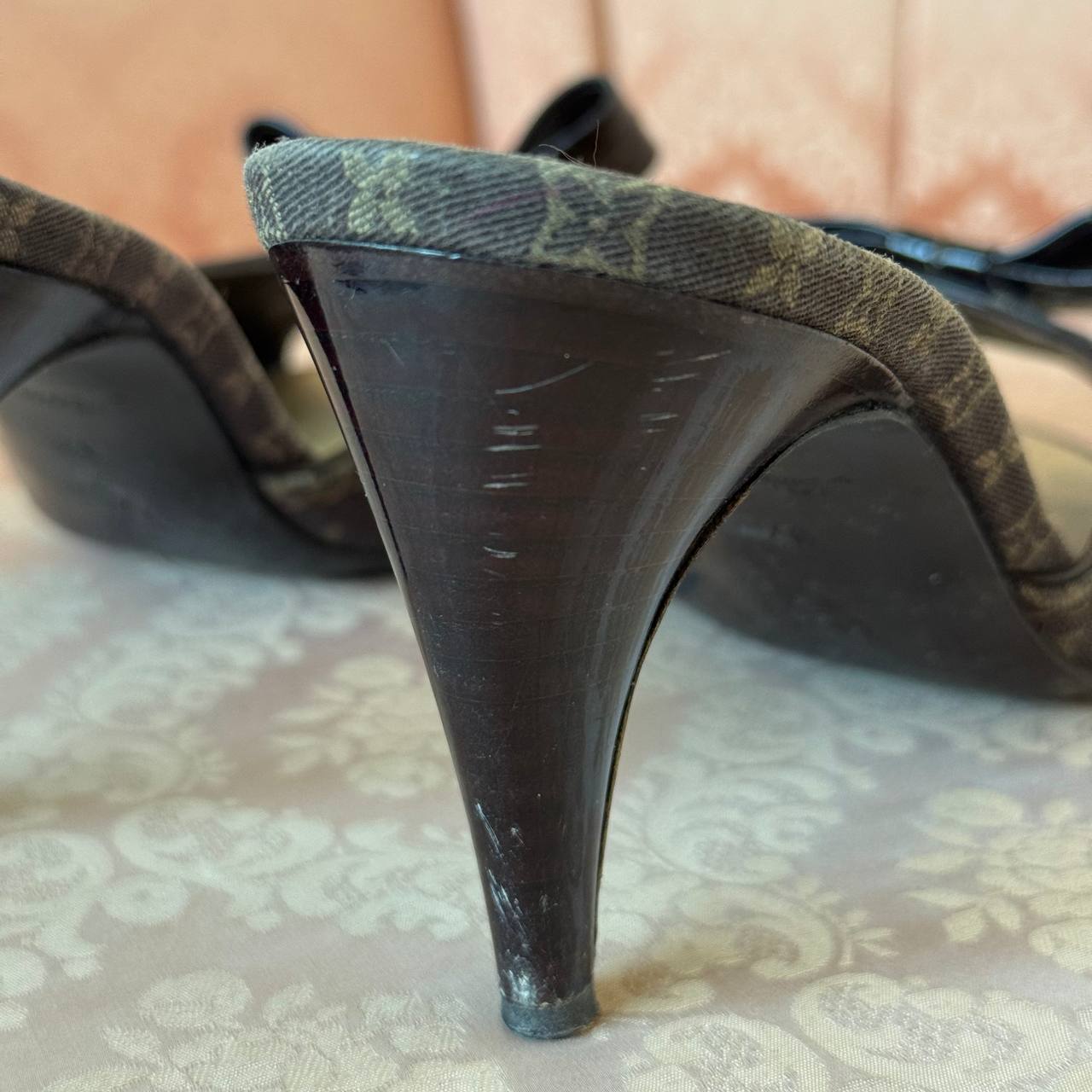 Louis Vuitton monogram mules in chocolate brown