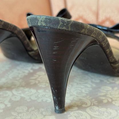 Louis Vuitton monogram mules in chocolate brown