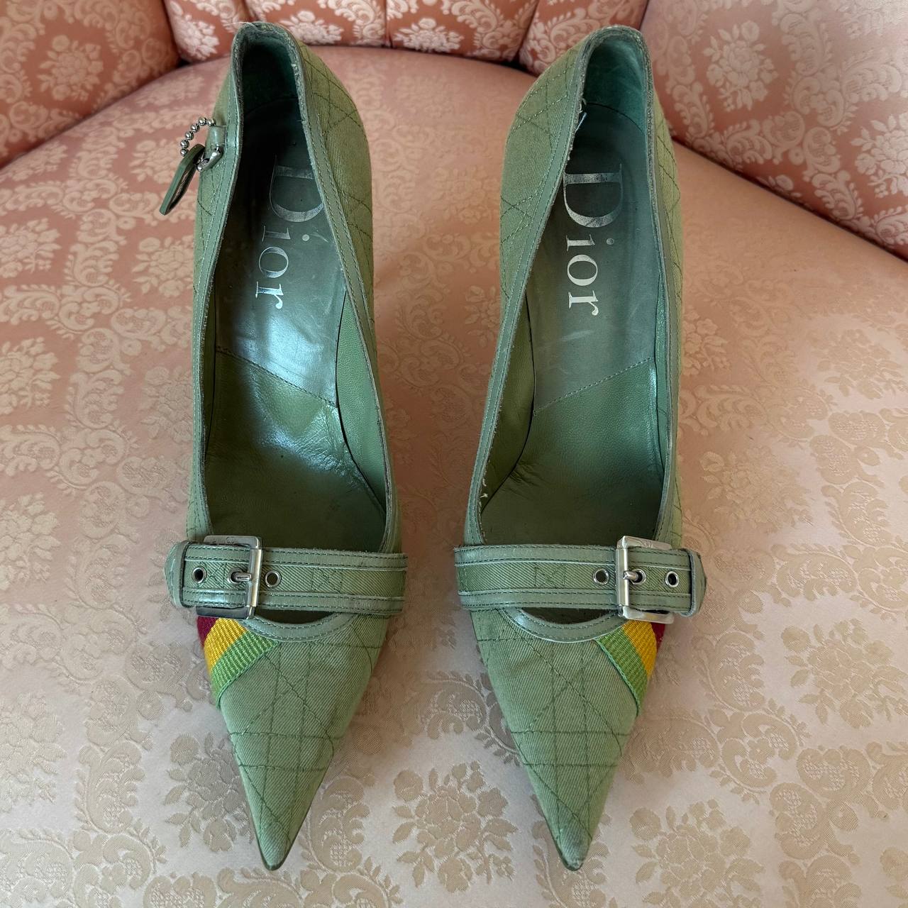 Dior court heels khaki Rasta collection 2004