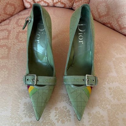 Dior court heels khaki Rasta collection 2004
