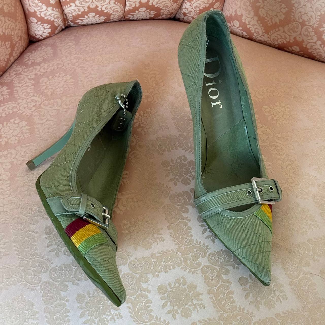 Dior court heels khaki Rasta collection 2004