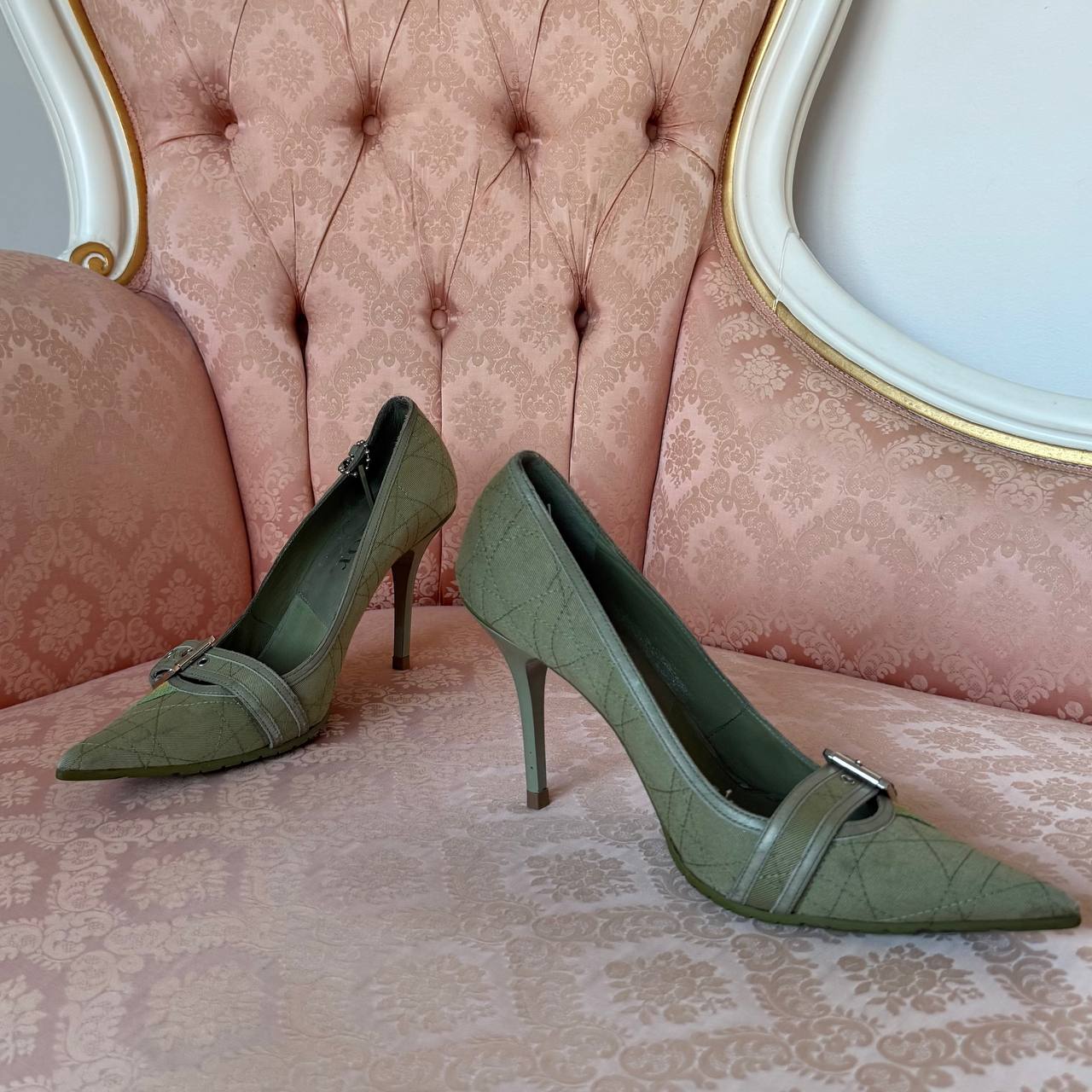 Dior court heels khaki Rasta collection 2004