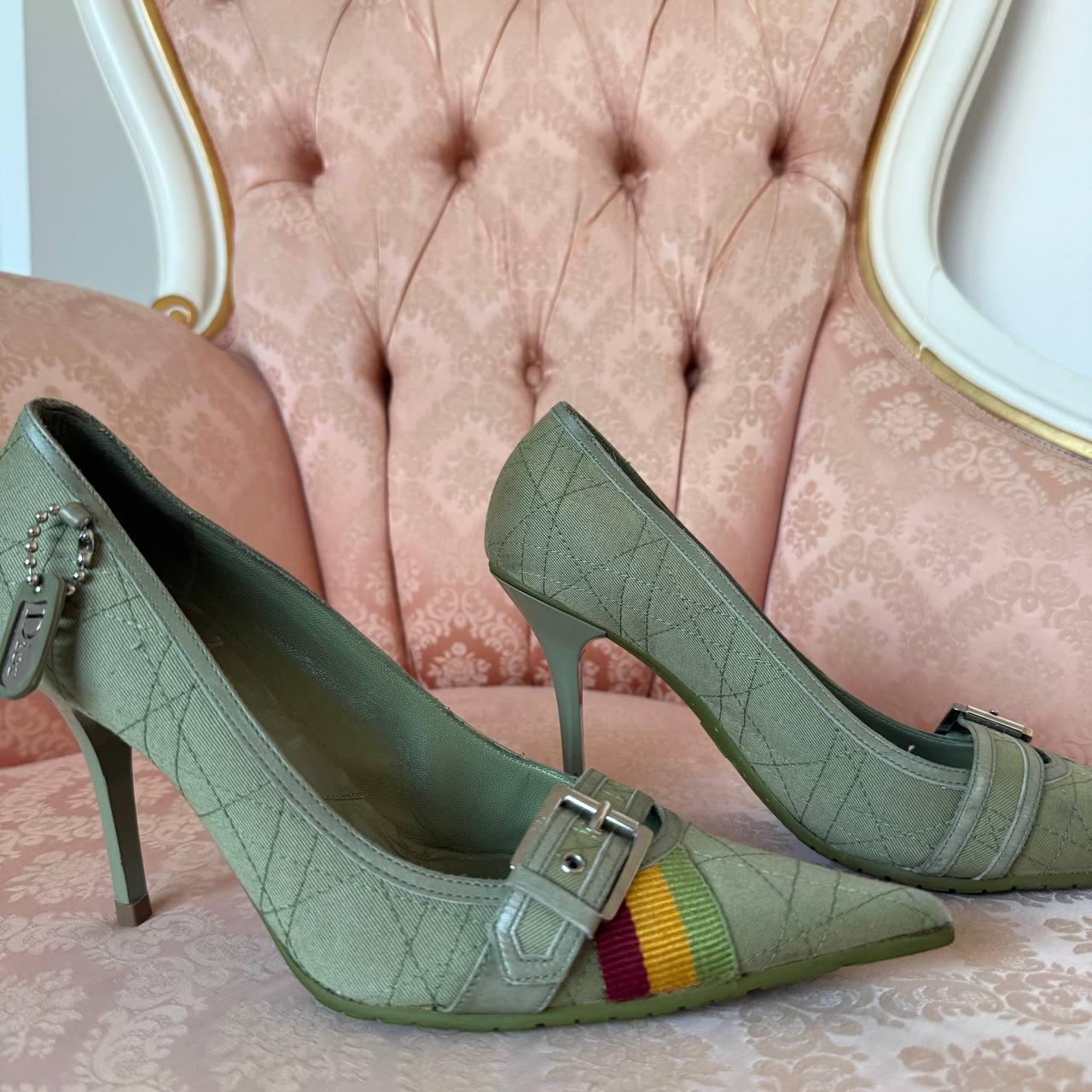 Dior court heels khaki Rasta collection 2004