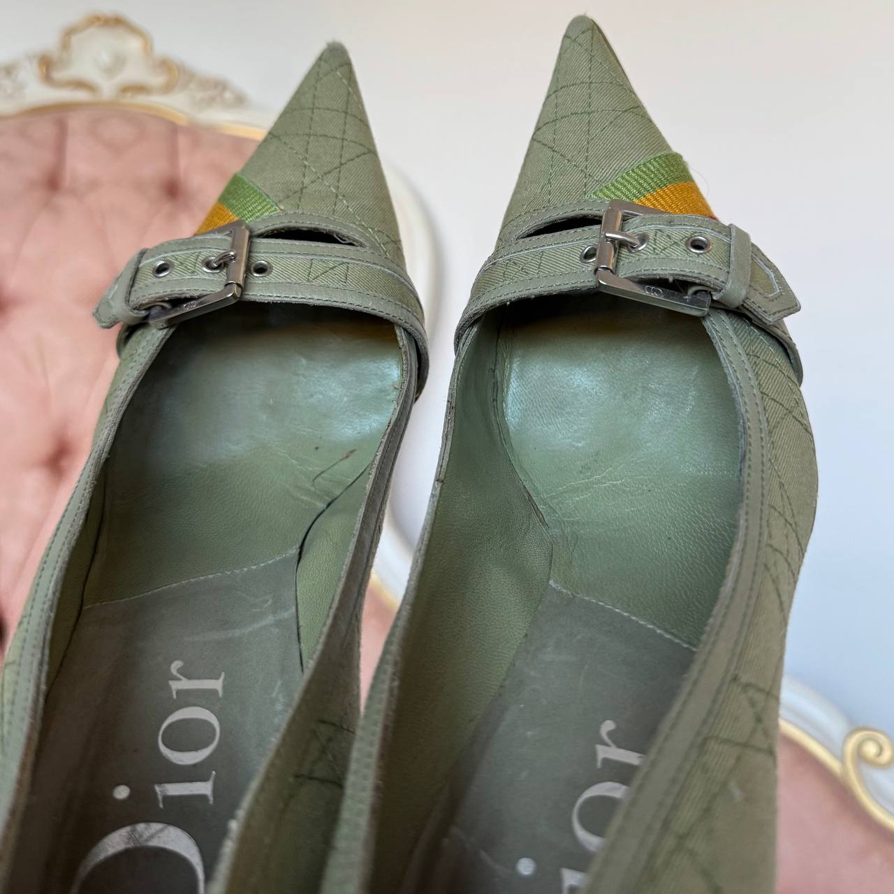 Dior court heels khaki Rasta collection 2004