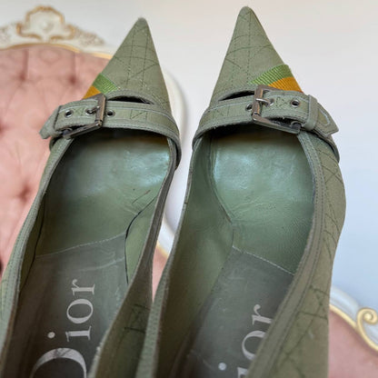 Dior court heels khaki Rasta collection 2004