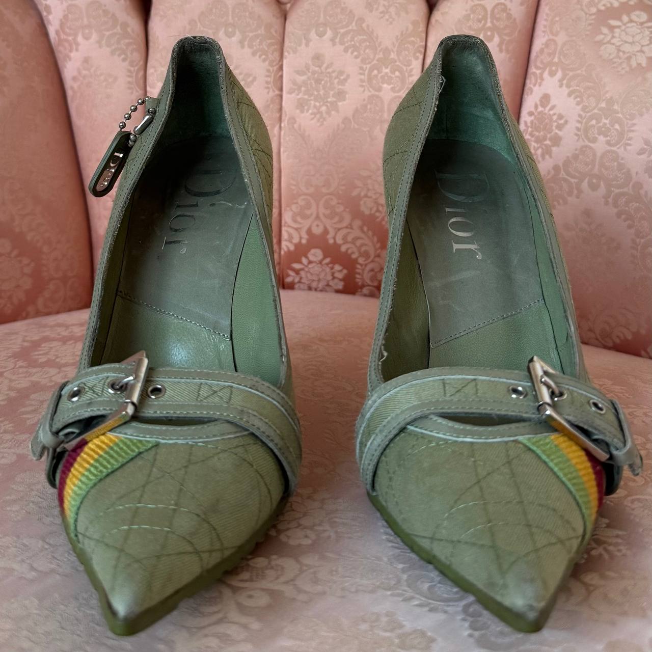Dior court heels khaki Rasta collection 2004