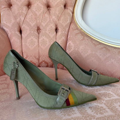 Dior court heels khaki Rasta collection 2004