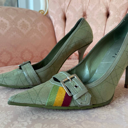 Dior court heels khaki Rasta collection 2004