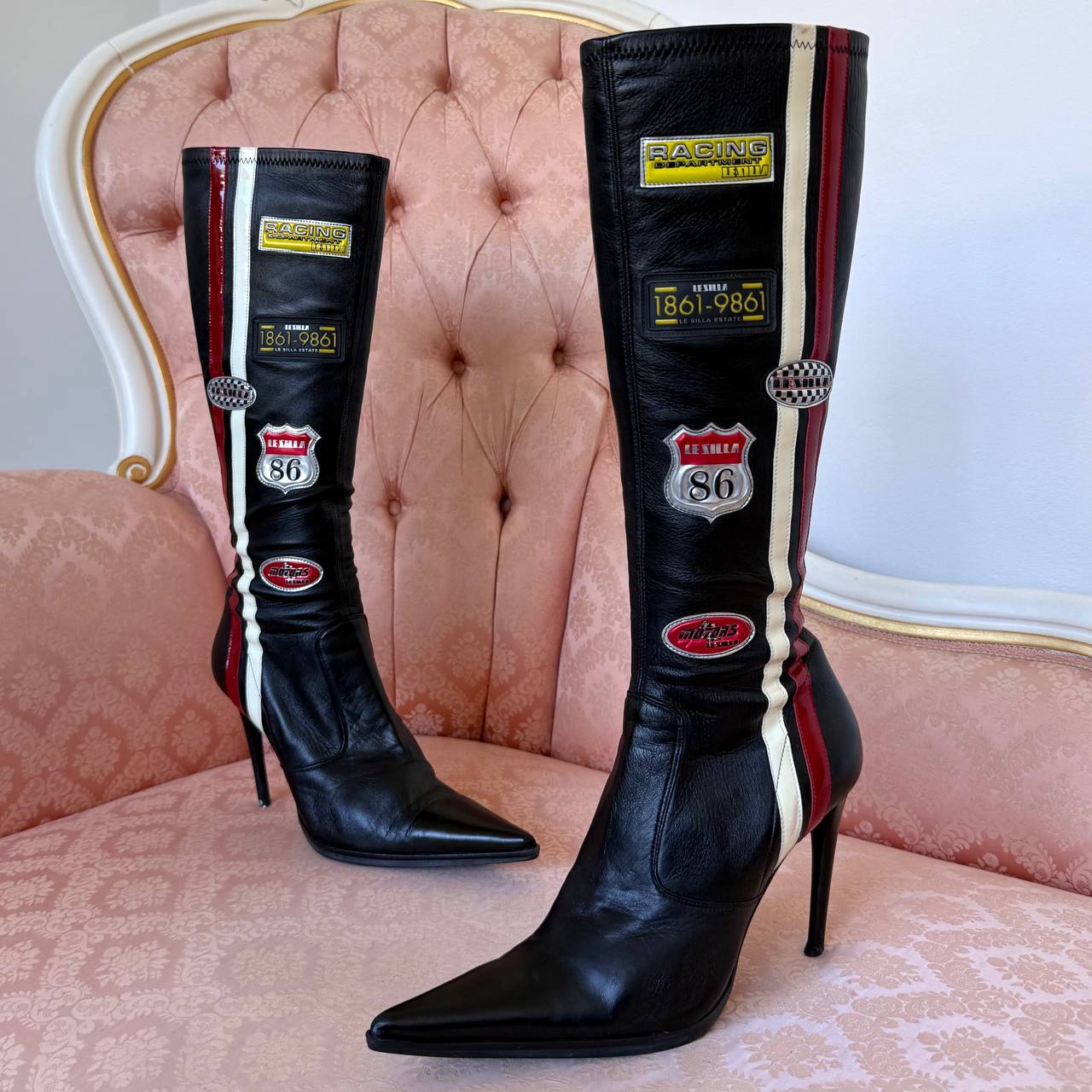 Le Silla racing boots with pointed heels