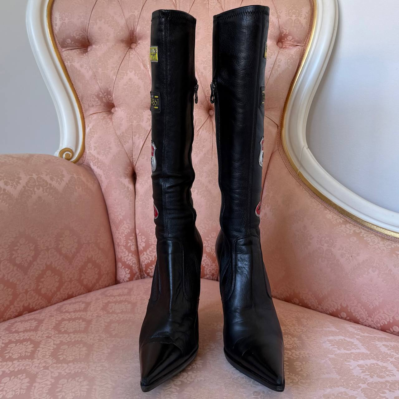 Le Silla racing boots with pointed heels