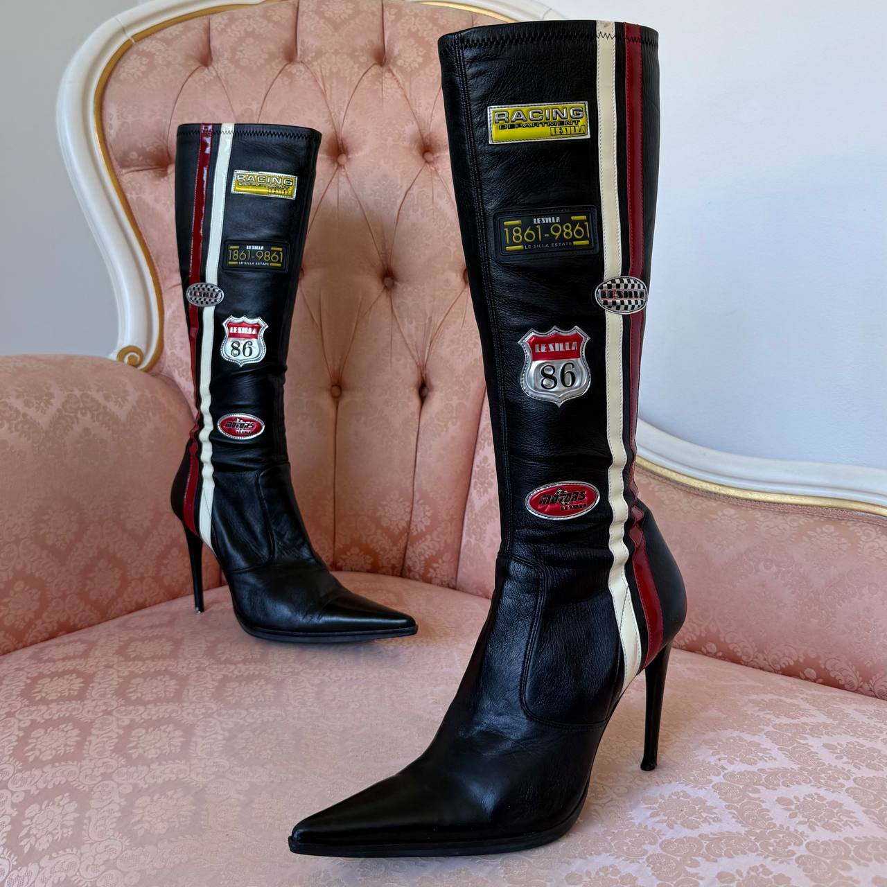 Le Silla racing boots with pointed heels