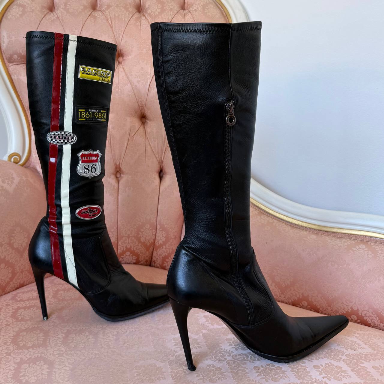 Le Silla racing boots with pointed heels