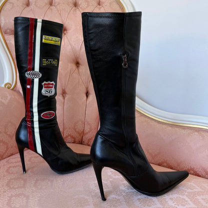 Le Silla racing boots with pointed heels