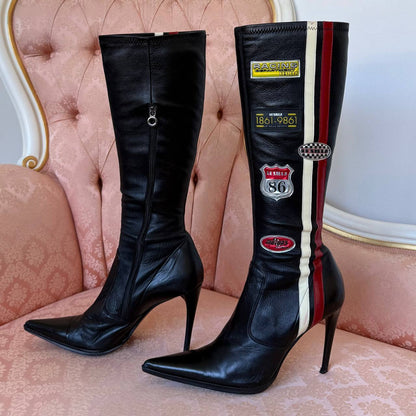 Le Silla racing boots with pointed heels